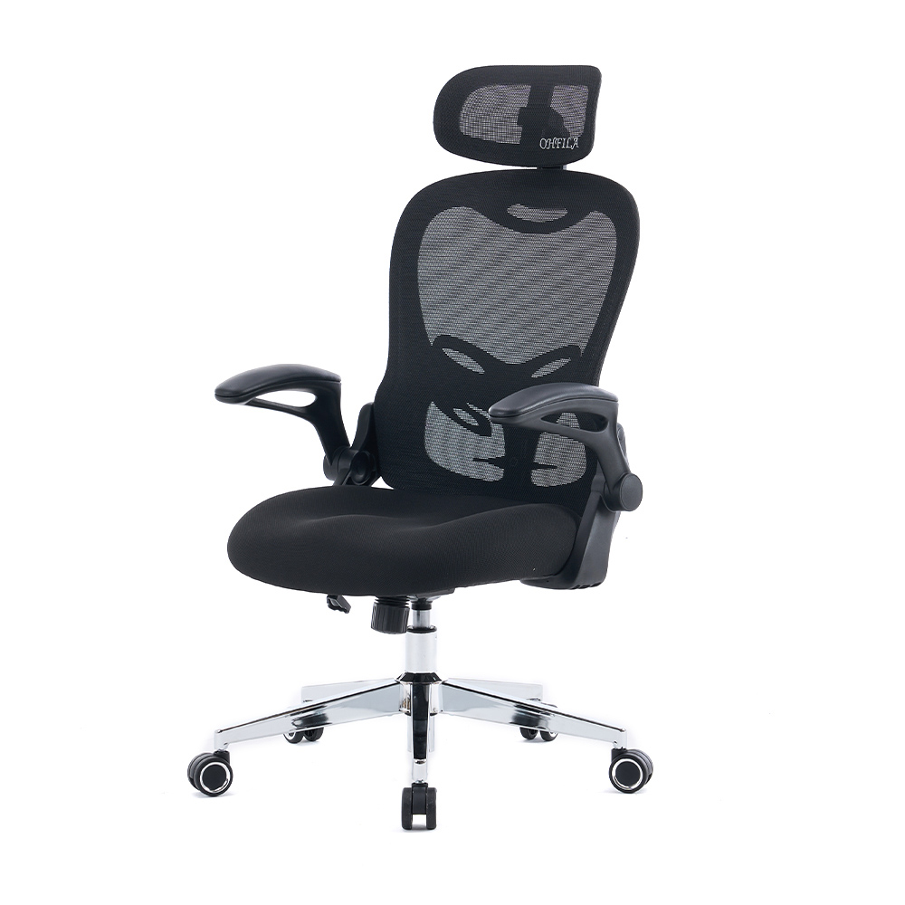 5140 chaise de bureau ergonomique en maille noir/blanc, chaise d'ordinateur à dossier haut