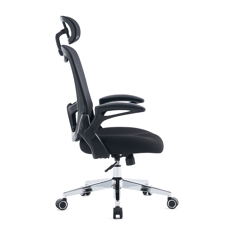 5140 chaise de bureau ergonomique en maille noir/blanc, chaise d'ordinateur à dossier haut