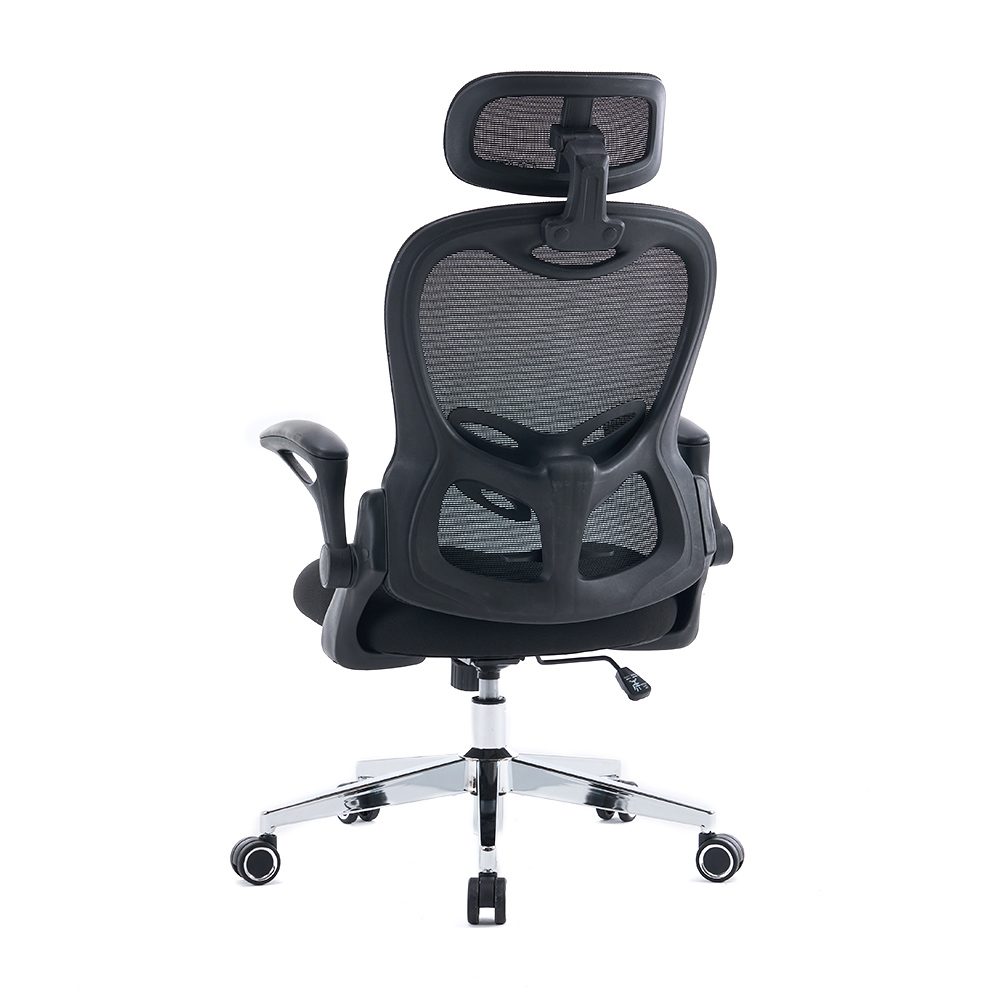 5140 chaise de bureau ergonomique en maille noir/blanc, chaise d'ordinateur à dossier haut