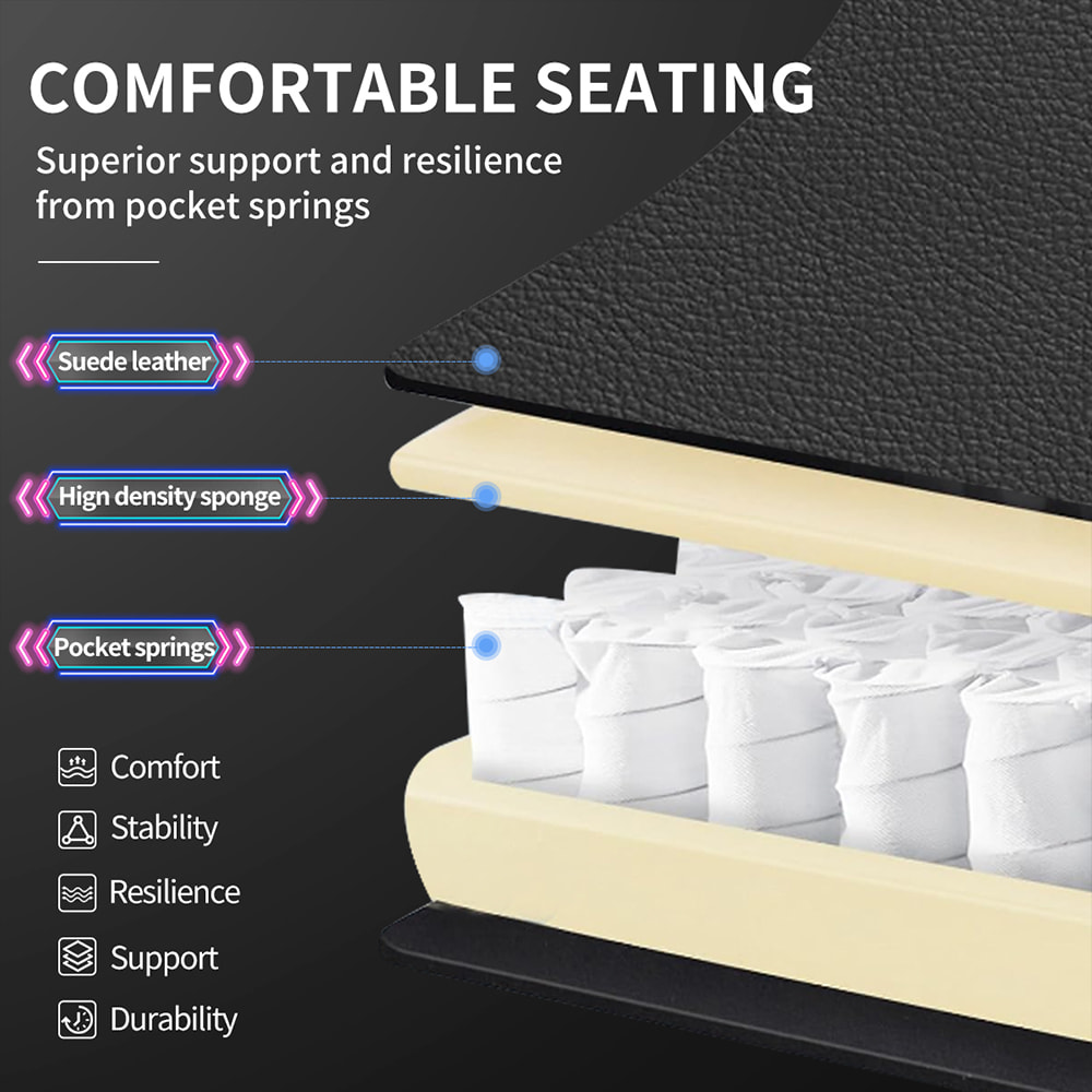 Chaise de jeu en tissu cuir PU, chaise Esports avec lumières RVB réglables multicolores, alimentée par USB, télécommande Chaise de jeu en tissu cuir PU, chaise Esports avec lumières RVB réglables multicolores, alimentée par USB, télécommande